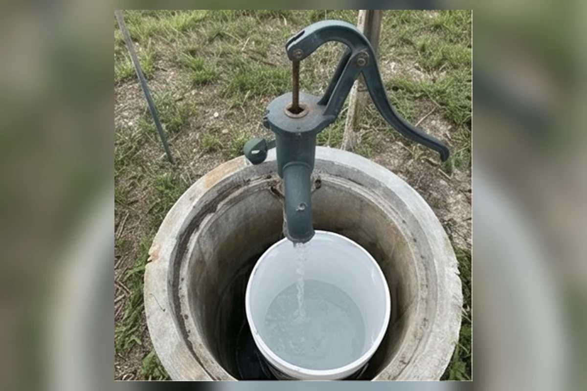 Water well hand pump showing no-water well help